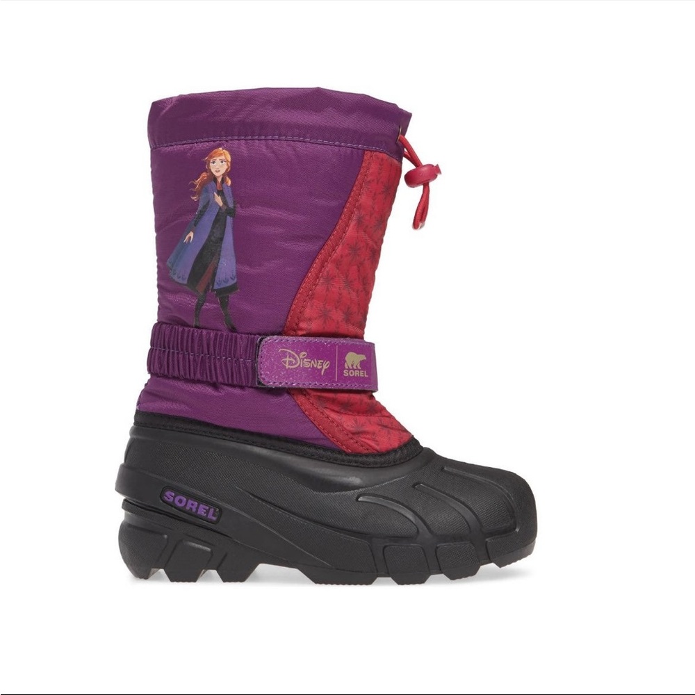 X SOREL DISNEY Frozen Flury Weather resistant Snow Boots for Big kids size 5